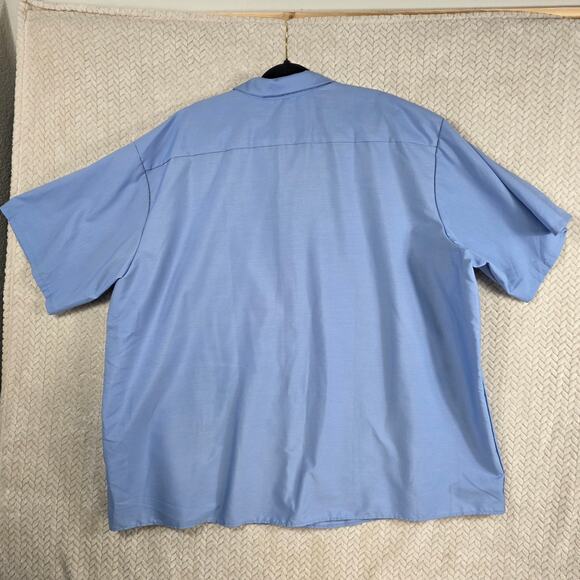 Red Kap Work Shirt Men 5XL Light Blue Snap Front Short Sleeve Industrial Uniform - Picture 5 of 8